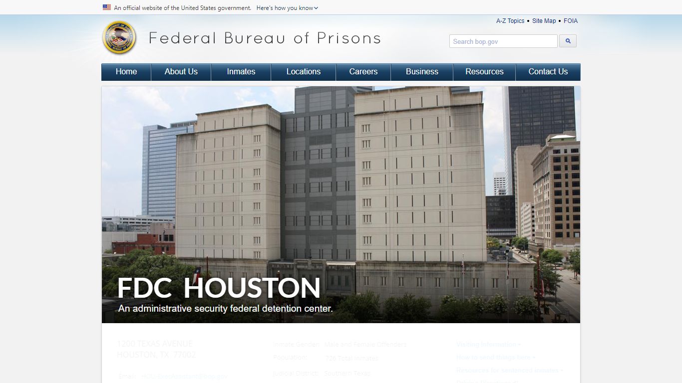 FDC Houston - Federal Bureau of Prisons